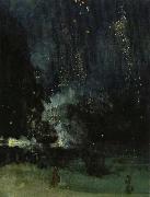 James Abbott Mcneill Whistler nocturne i svart och guld den fallande raketen oil painting